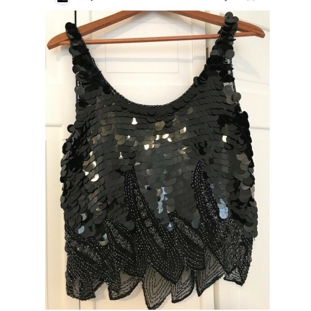 Vintage Oleg Cassini Top Camisole Sequined Gorgeous Perfect Size Small Medium